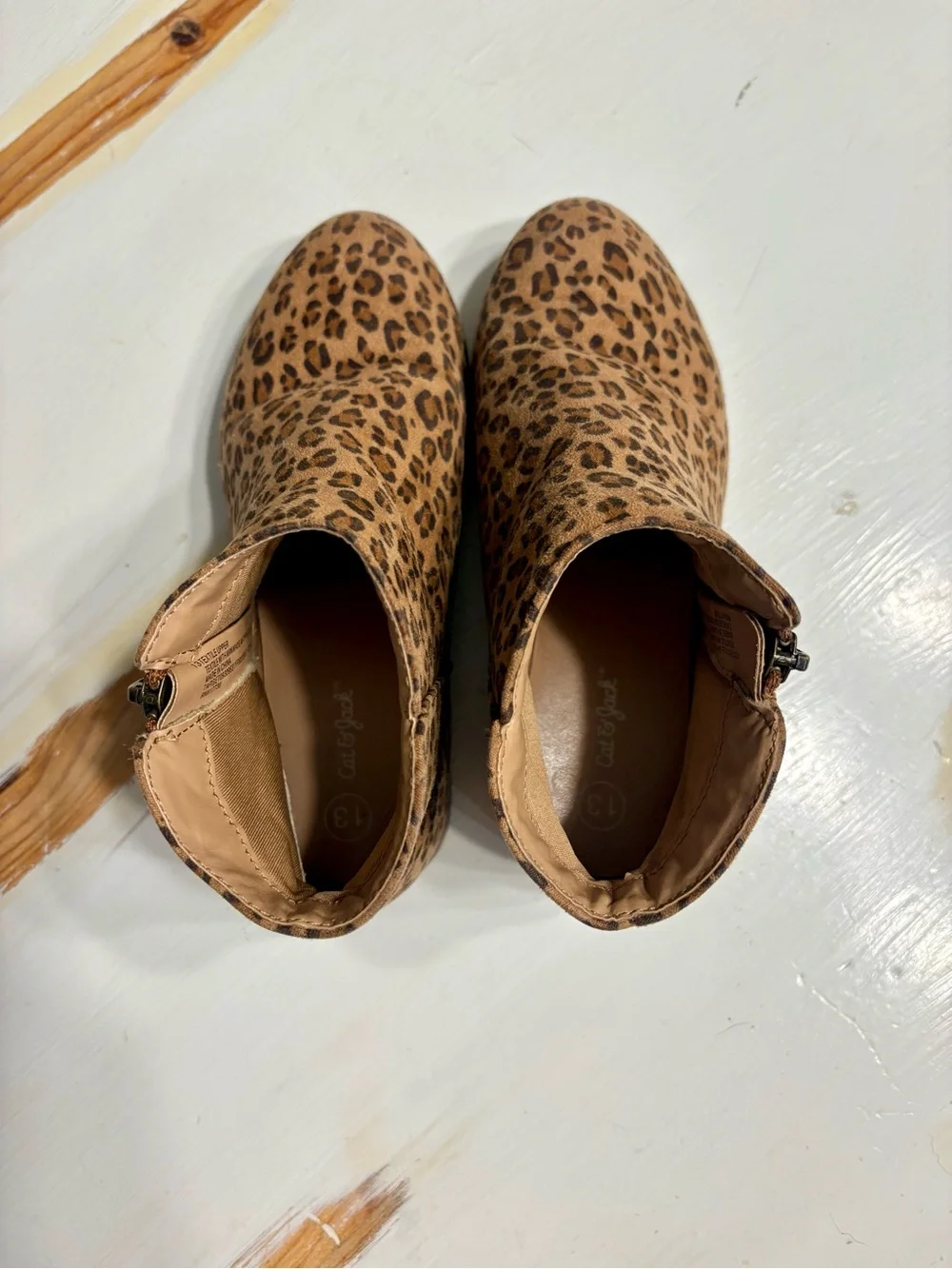 Cat & Jack Leopard Print Ankle Boots - Brown/Tan